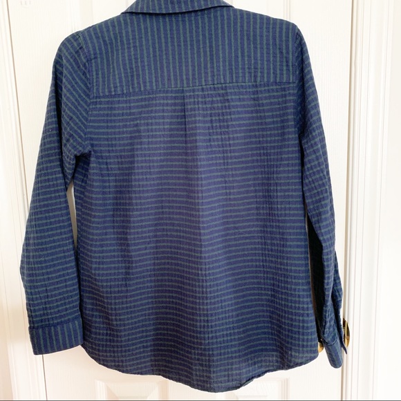 Madewell Crinkle Stripe Half Button Popover Worn On TV Awkward Episode - Picture 3 of 5